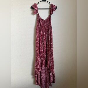 Floral Red High Low Dress